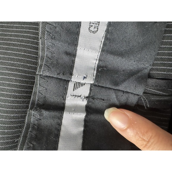 Giorgio Armani Le Collezioni Pleated Trousers MENS 36 Black‎ Striped Wool - Picture 4 of 12
